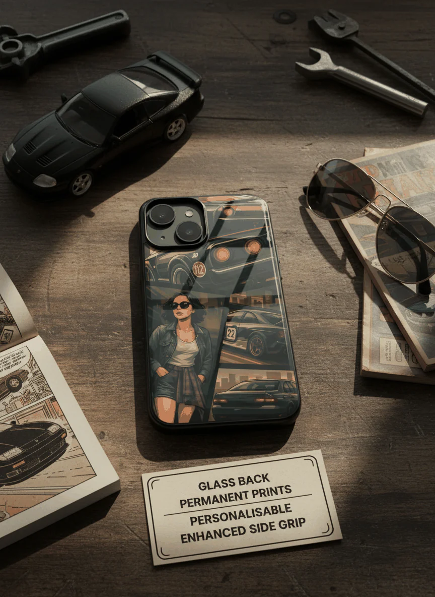 Drag Cars Premium Glass Back Cover For iPhone 11-17 Models - Image 10