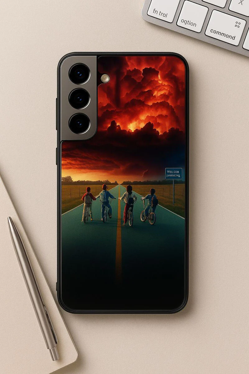 STRANGER THINGS- The Four Riders Premium Glass Back Cover For Galaxy S, A, M & F Series - Image 5